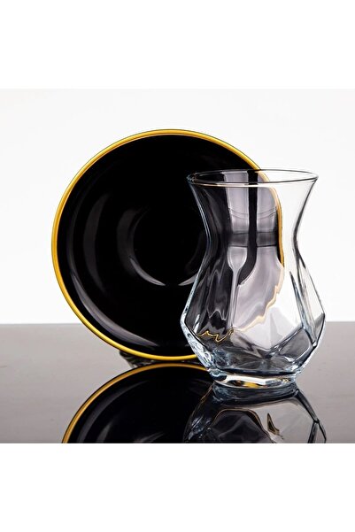 PLT Design Pazarüstü Alya Black 6-Piece Tea Cup Set-tea Set-lav