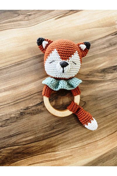 YANNS Amigurumi Organic Rattle Teether Fox Fox Handmade