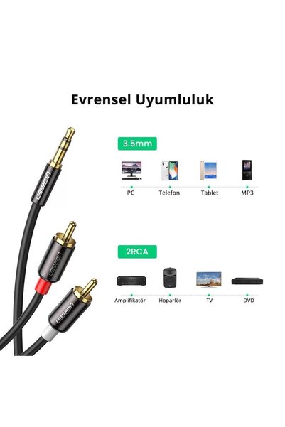 Ugreen Rca 3.5mm Aux Audio Cable, 1 Meter, 10749