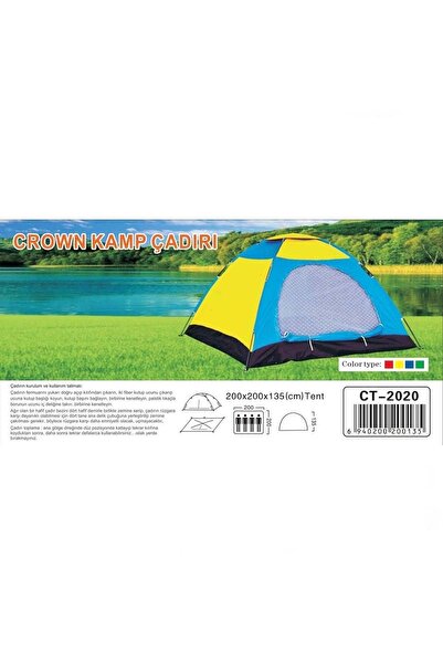 Genel Markalar 3 Kişilik Kaliteli Kamp Çadırı 200x150x110 cm Çantalı Sineklik