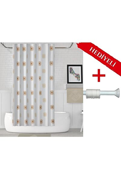 Tropikhome Banyo Perdesi Askı Hediyeli 180x200cm Tek Kanat Duş Perdesi, Kare ...