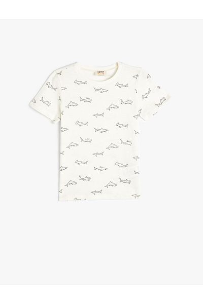 Koton Boy's Ecru T-Shirt - 4skb10308tk