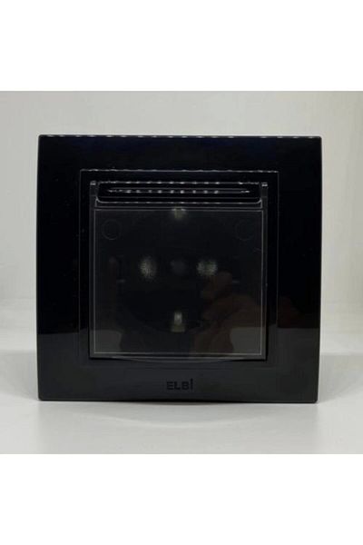 ELBİ Zena Grounded Socket with Frame and Cover Black