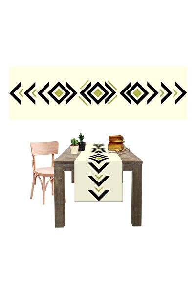 Tropikhome Dijital Baskılı Geometrik Desen Renkli Baskılı Masa Sunum Runner 4...