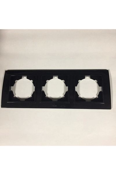 ELBİ Zena Triple Socket and Switch Frame Black