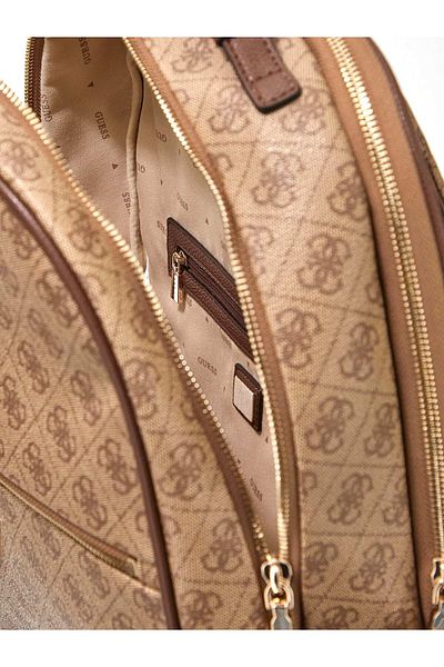 Guess Women's Stylish Designed Multiple Compartments Light Brown Backpack with Brand Logo HWSG9006300-LTL