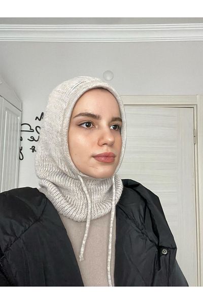 KÜÇÜK EW Balaclava Corded Knitted Beanie Headgear | Lace-up Hooded Beret