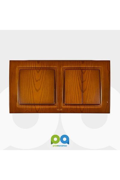 ELBİ Zena - Wooden New Cherry Switch Double Commutator Set with Frame
