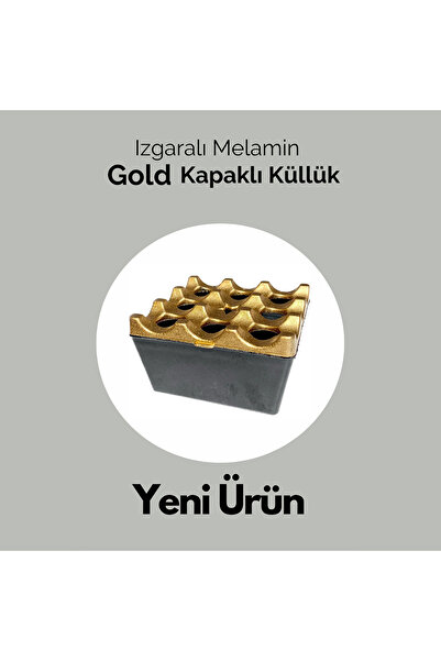 Entude Gold Izgara Kül Tablası , Melamin Izgaralı Küllük, Kafe Küllüğü, Kare Kırılmaz Restoran Küllüğü