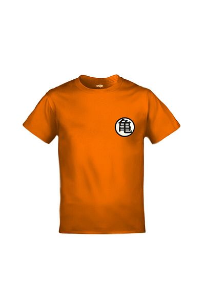 Orijin Tekstil Dragon Ball Goku Logo Unisex Orange T-Shirt - Front and Back Printed