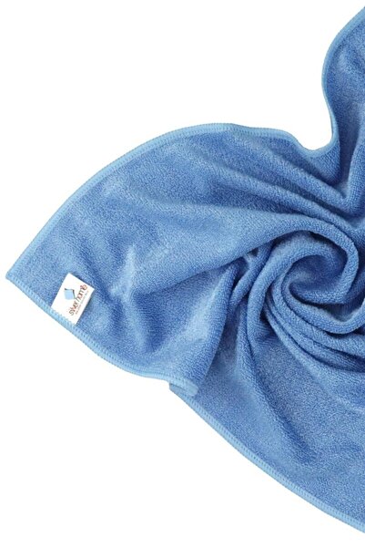 SİLVER HOME Universal Parlak Doku 40x40cm Mikrofiber Temizlik Bezi - Mavi