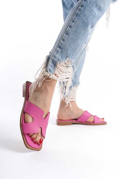 ERNİLA Genuine Leather Women's Slippers - Comfortable and Stylish