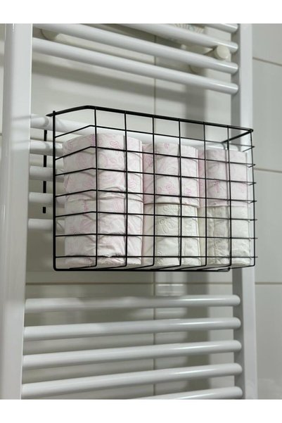 Feronyahome & Garden Stainless Metal Kangaroo Under Shelf Basket [Black] Kangaroo Shelf Steel Basket Hanging Shelf Organizer Basket