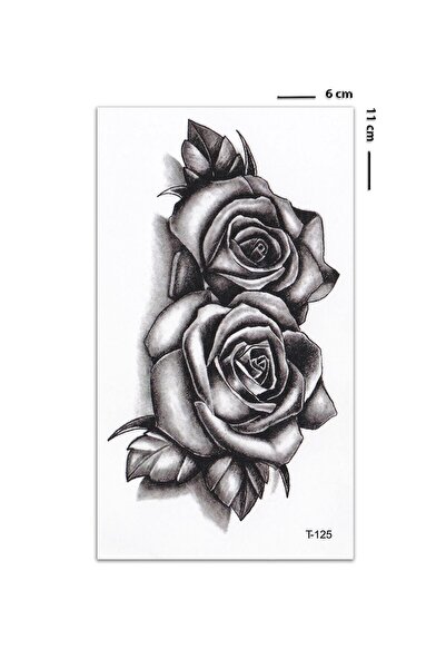 BP Tattoo Gerçek Dövme Görünümlü Minimal Gül Dövmesi