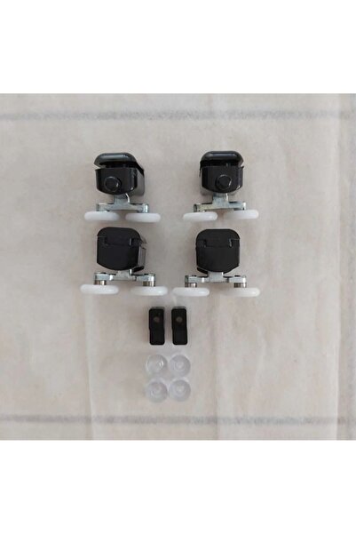 BANAKS DUŞAKABİN ARİF ŞAHİN Duşakabin sistemleri Rulmanlı Cam Duşakabin Tekerleği Kırılmaz Gövde Siyah 4'lü Set
