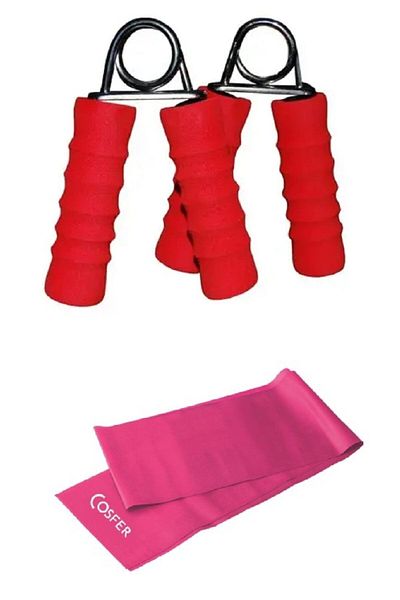 Cosfer Finger Wrist Arm Strengthening Hand Spring Fitness Sports Pilates Band Set of 2