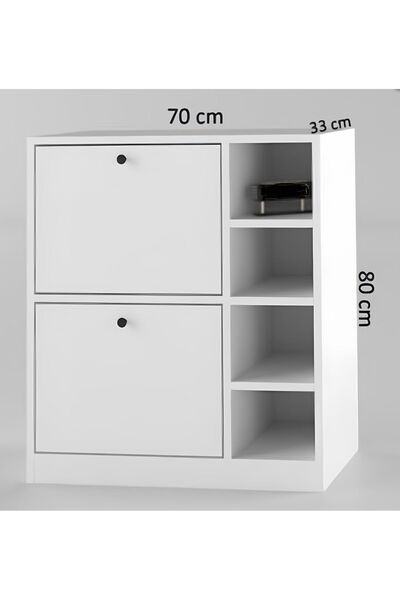 İZMİR ALİNDA MOBİLYA Kahve Köşesi Mutfak Rafı Çok Amaçlı Dolap Mutfak Standı Beyaz
