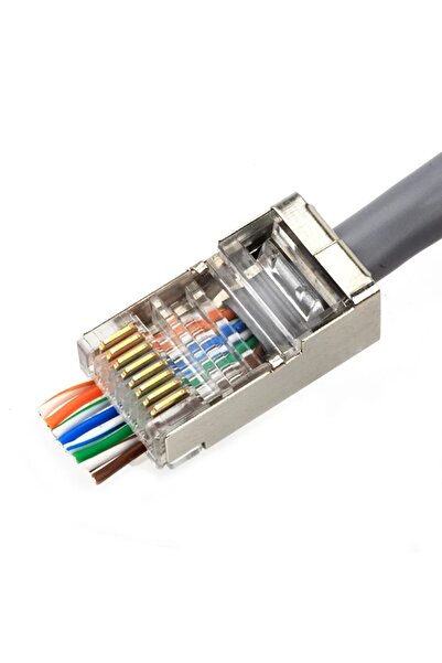 HQ SPEED Yeni Nesil Delikli 100 Adet Metal Cat6 Ez Rj45 Konnektör Utp Jack