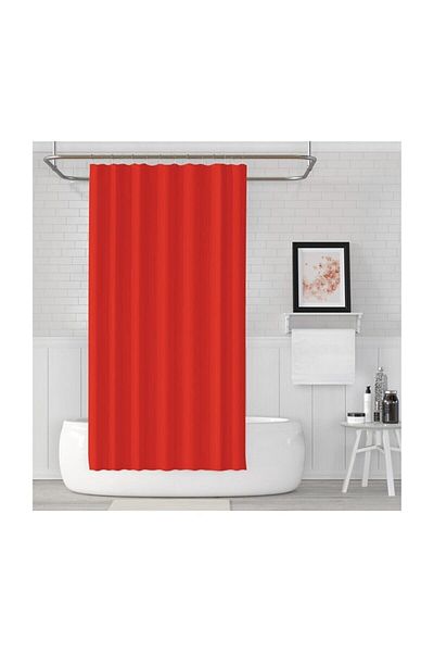 Tropikhome Polyester Fabric Single Wing Bathroom Curtain - Shower Cabin and Bathtub Curtain 180x200 Cm