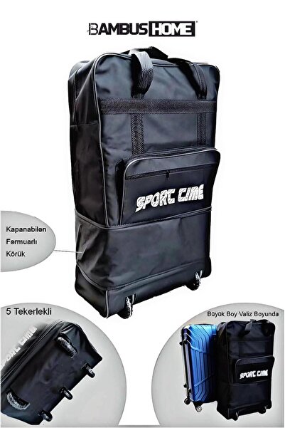 Bambus Home Genişleyebilir Körüklü 5 Tekerlekli Büyük Boy Hurç Çeyiz Valizi & Bavulu