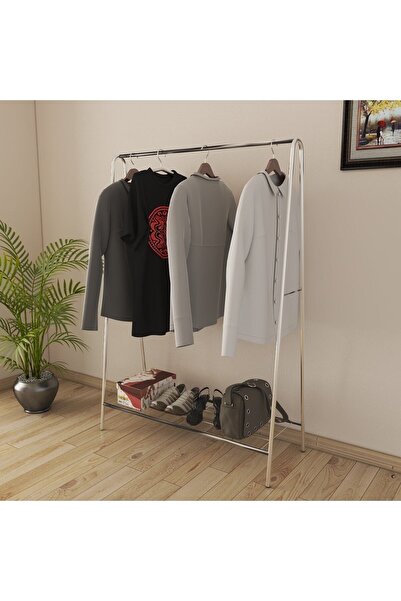 Metallica Concept Oval Telli Krom Ayaklı Elbise Askılığı Elbise Askılığı Büyük Ayakli Askılık Portmanto