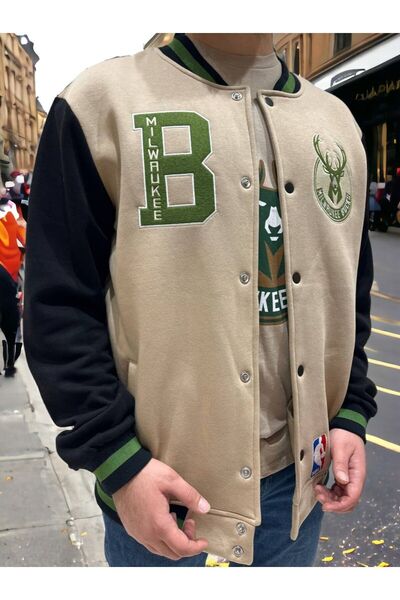 FG KONNİCHİWA Bomber College Coat Ελαστική μέση I College Jacket Μοντέλο με Astaer Inside Coat