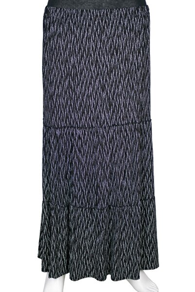 HESNA Fusta de damă Nursel elastică cu 3 straturi, albă, cu model de abur, ne...