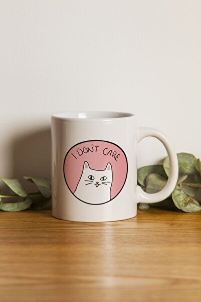 Hediyecim Vuslat Ceramic - Cat - I Don't Care Motto Mug