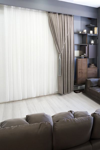 Perde Gold Chain Tulle Curtain 1.3 Tight Pleat