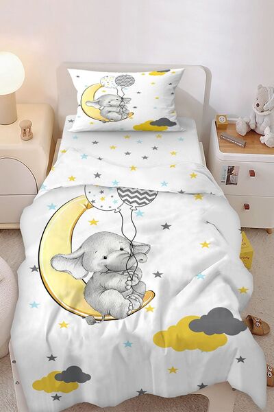Bebişim Halı Cute Elephant Children's Room Bedding Set