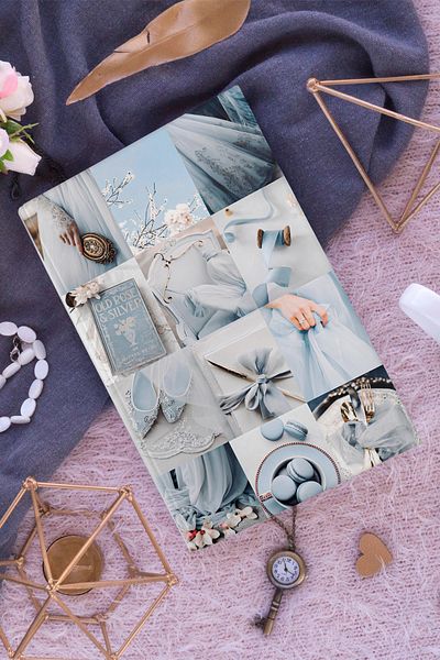 Bytwo Silver Blue Designed Decorative Box - Book Box - Decorative Box