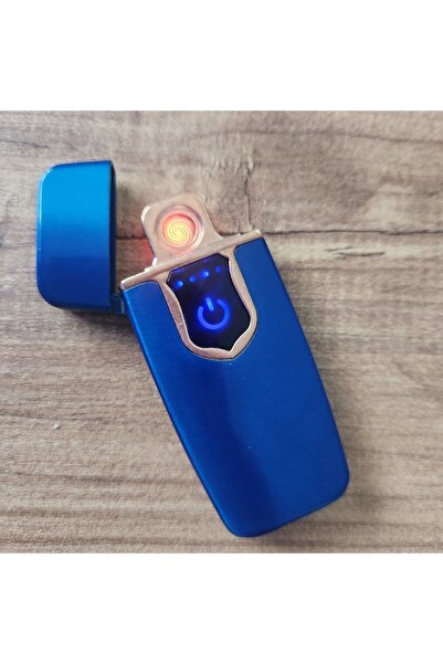 fırsatlar diyarı Kişiye Özel Alevsiz Şarjlı Usb Metal Elektronik Çakmak - Mavi