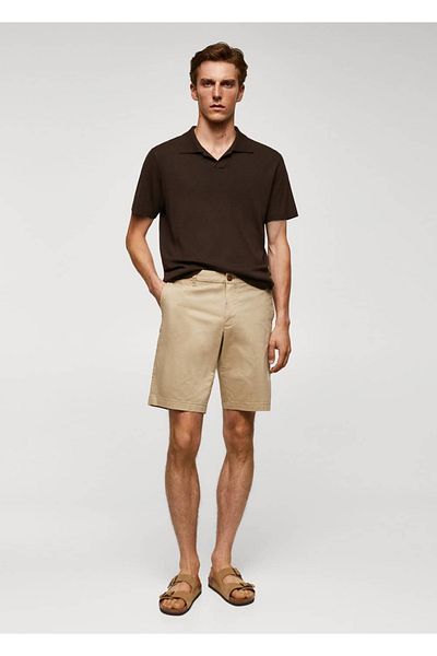 MANGO Man Slim Fit Chino Cotton Bermuda Shorts