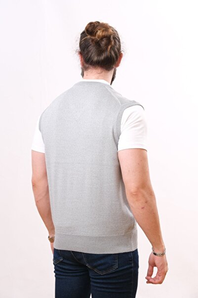 Çukurova Woolen Sleeveless Knitwear Sweater Light Gray
