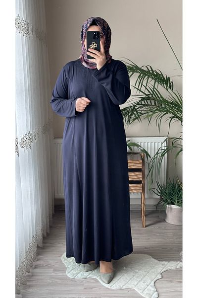 TDYtrendy Giyim Mother Plus Size Πέτρινο Βαμβακερό Φόρεμα