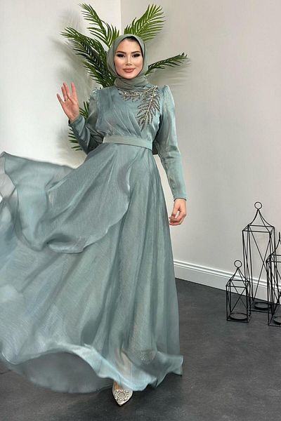 Şule Giyim Seda Evening Dress Mint