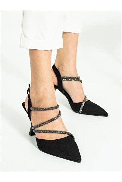 KAFKASLAR AYAKKABI واجهة مغلقة مفتوحة من الخلف حجر ساتان 7 سمأحذية السهرة ذات...