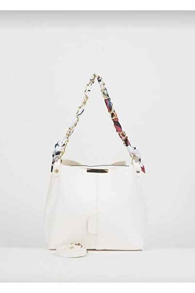 STEEPPOLO Жіночий білий шарф ланцюжок аксесуар м'яка шкіра 3 секції рука рука і плече сумка