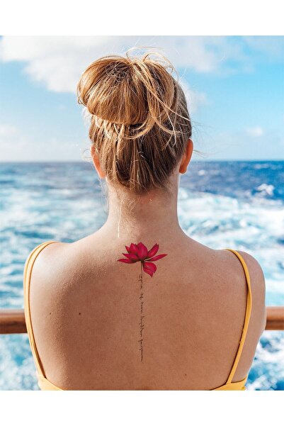 BP Tattoo Victoria Renkli Lotus Ve Yazılı Geçici Dövme Tattoo