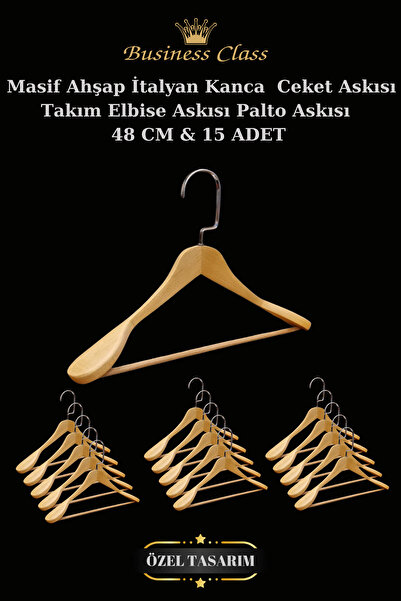 Manken İstanbul Італійський гачок з масиву дерева для одягу - 15 штук, 48 см,...