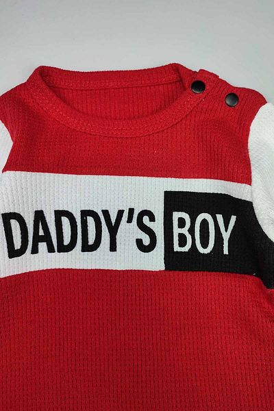 Peki 15143 model Newborn Cotton Daddys Boy Dad's Oglu Tail Beret Set - Add 5 Pay 4