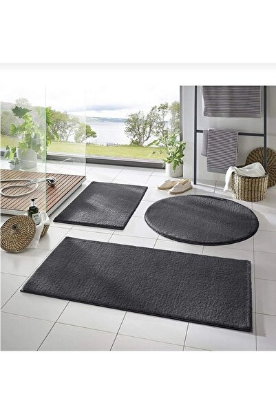 AKSU Post 3'lü Banyo Halısı (60X100, 40X60, 60X60 YUVARLAK) Peluş Post Halı K...
