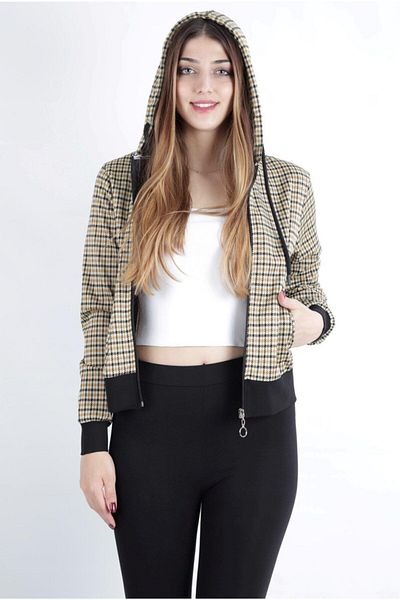 ALEXANDERGARDI Jacquard Crop Cardigan with Hooded Pocket, Ecru (B20-158301)