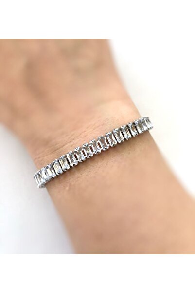 Çelik Nç Accessory Baguette Zircon Stone Waterway Bracelet