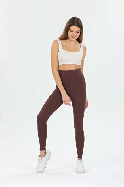 BlackList Acı Kahve Ekstra Yüksek Bel Fitilli Spor Tayt