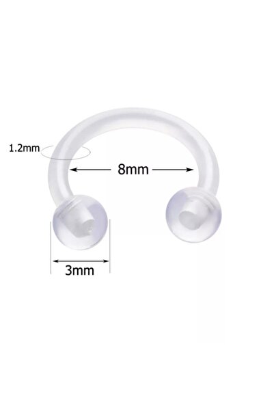 Bylin Takı Helix Piercing - Septum Piercing - Bioplast C Piercing / At Nalı P...