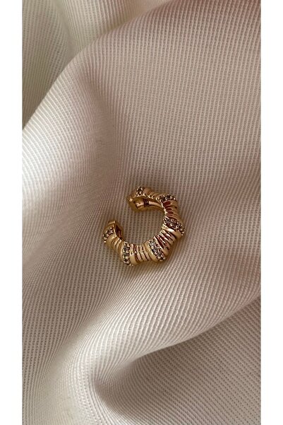 Vi store Altın Kaplama Taşlı Zen Earcuff
