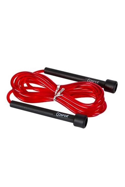 Cosfer Adjustable Length Red Jump Rope