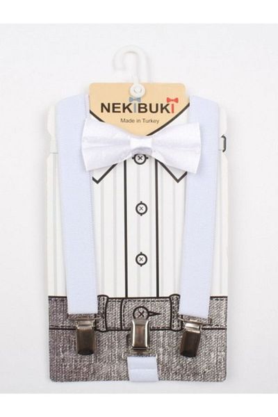 NEKİBUKİ Set de papion cu bretele pentru pantaloni roșii Bloom Store pentru vârste 1-6 ani