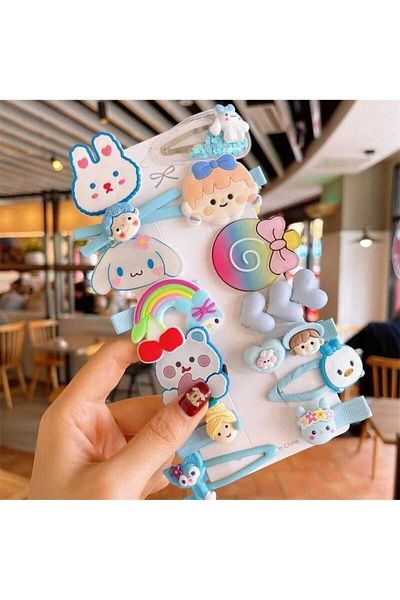 JHTshop مشبك شعر ومشبك شعر للأطفال بلون الحلوى على شكل فراشة وفواكه على شكل حيوان قوس قزح